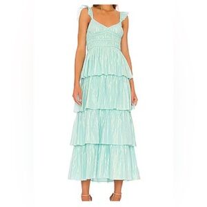 Elegant Aqua Tiered Dress